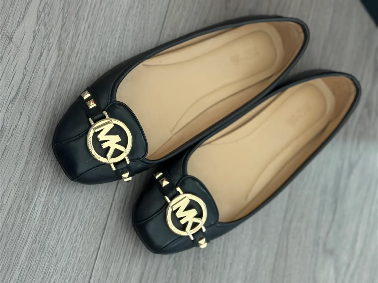 Michael Kors Black Leather Flats, Size 8.5 thumbnail