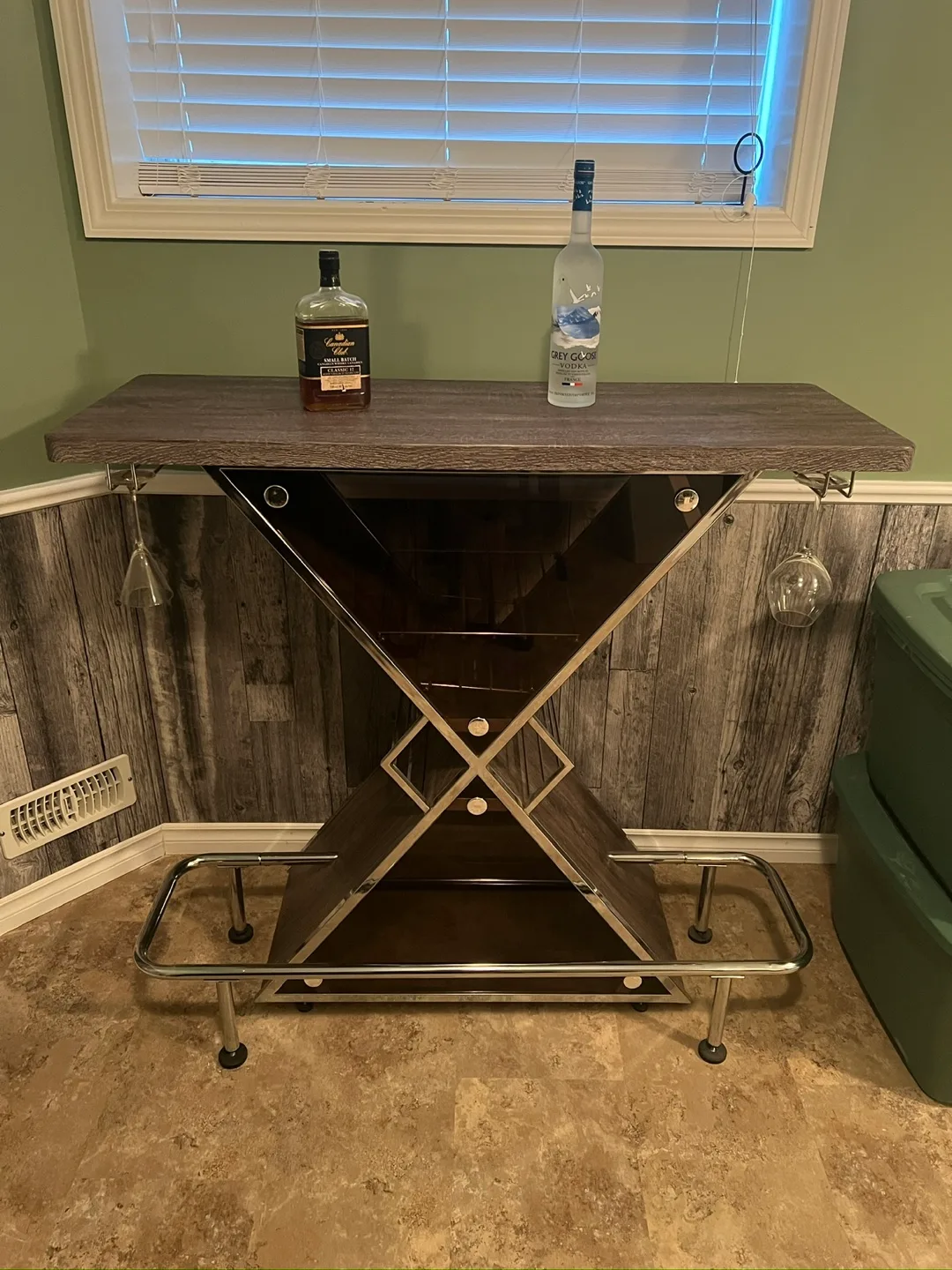 Modern Bar Table with Wine Rack image indicator(2)