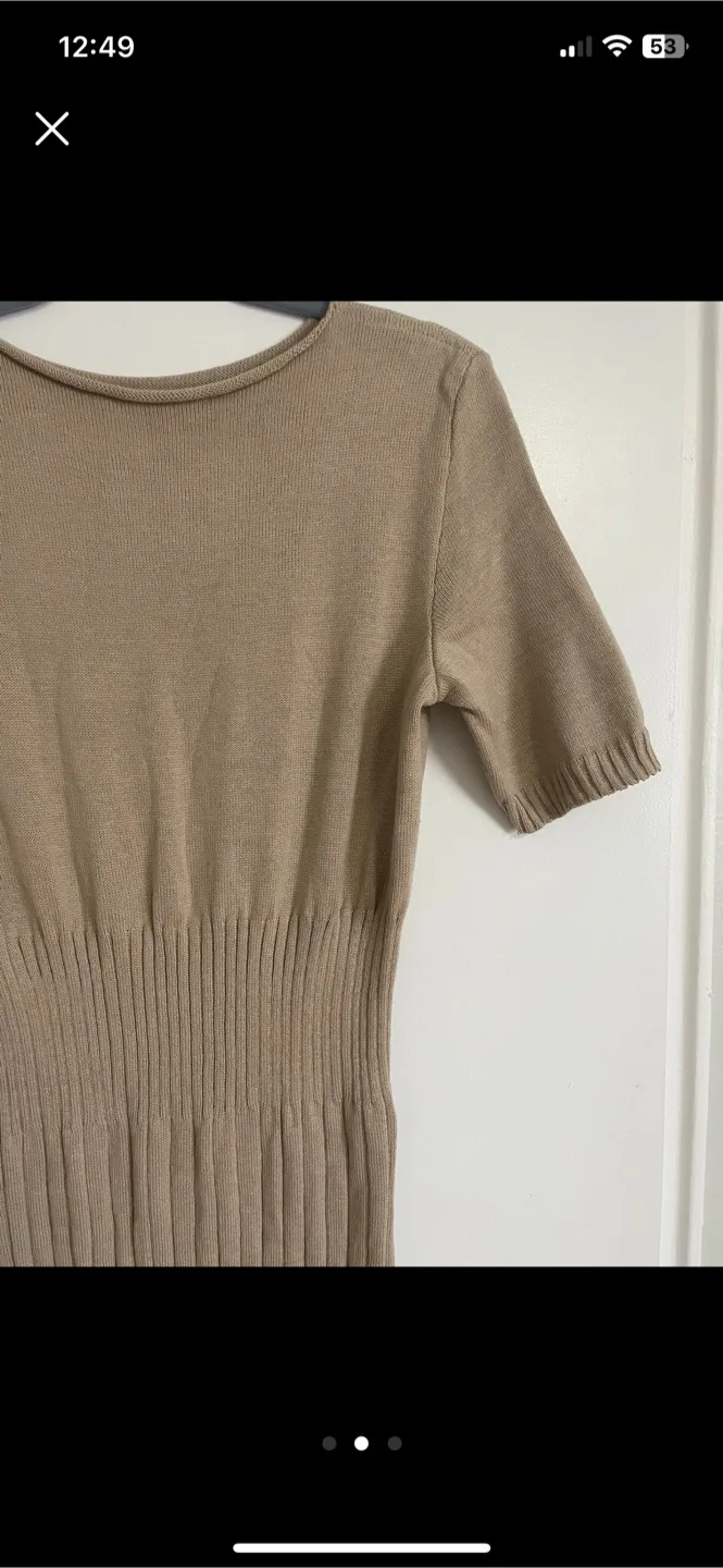 Beige Knit Midi Dress, S image indicator(2)