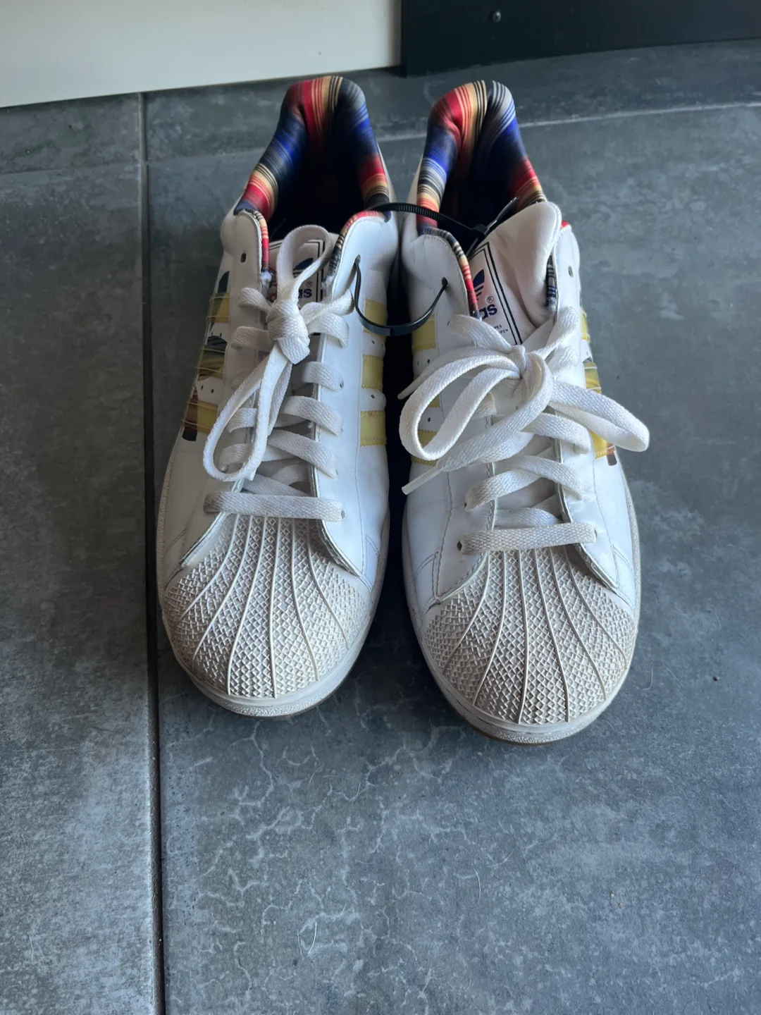 Adidas Superstar White Sneakers - Size 11.5 limited Edition image indicator(2)