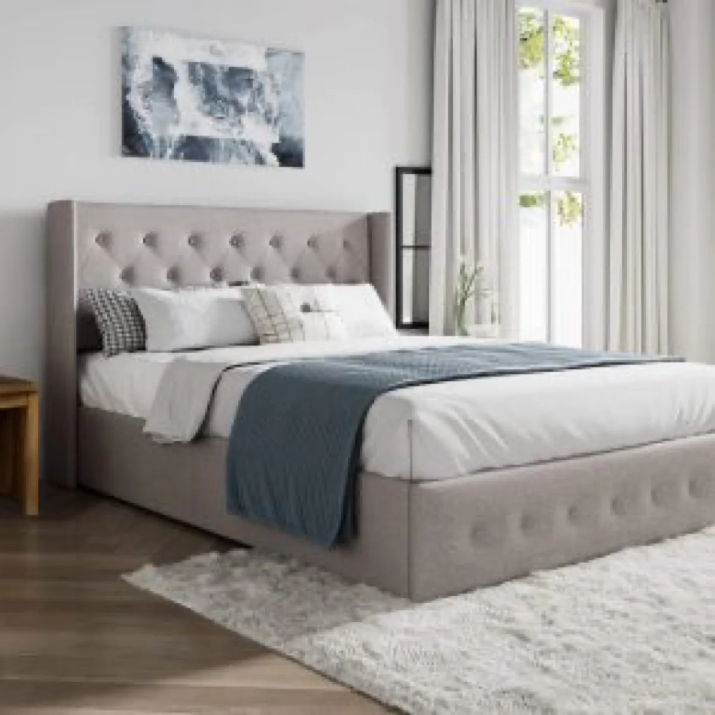 Upholstered Platform Bed Frame with Storage image indicator(3)
