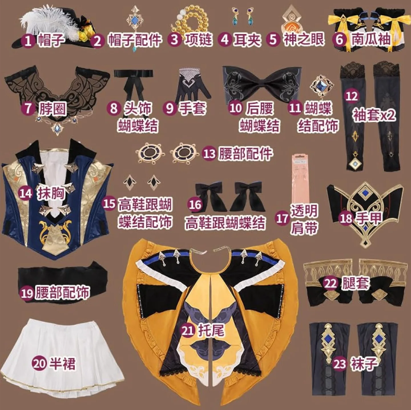 Genshin Impact Navia Cosplay Costume (XL) image indicator(5)