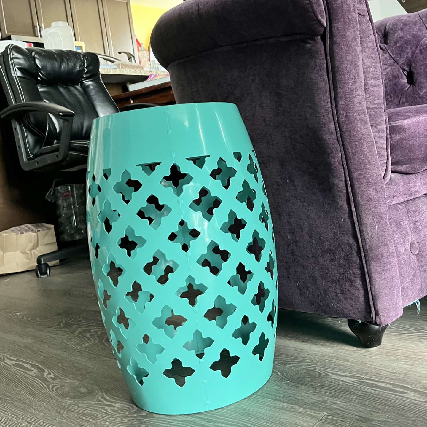 Turquoise Metal Garden Stool/Table 🧡