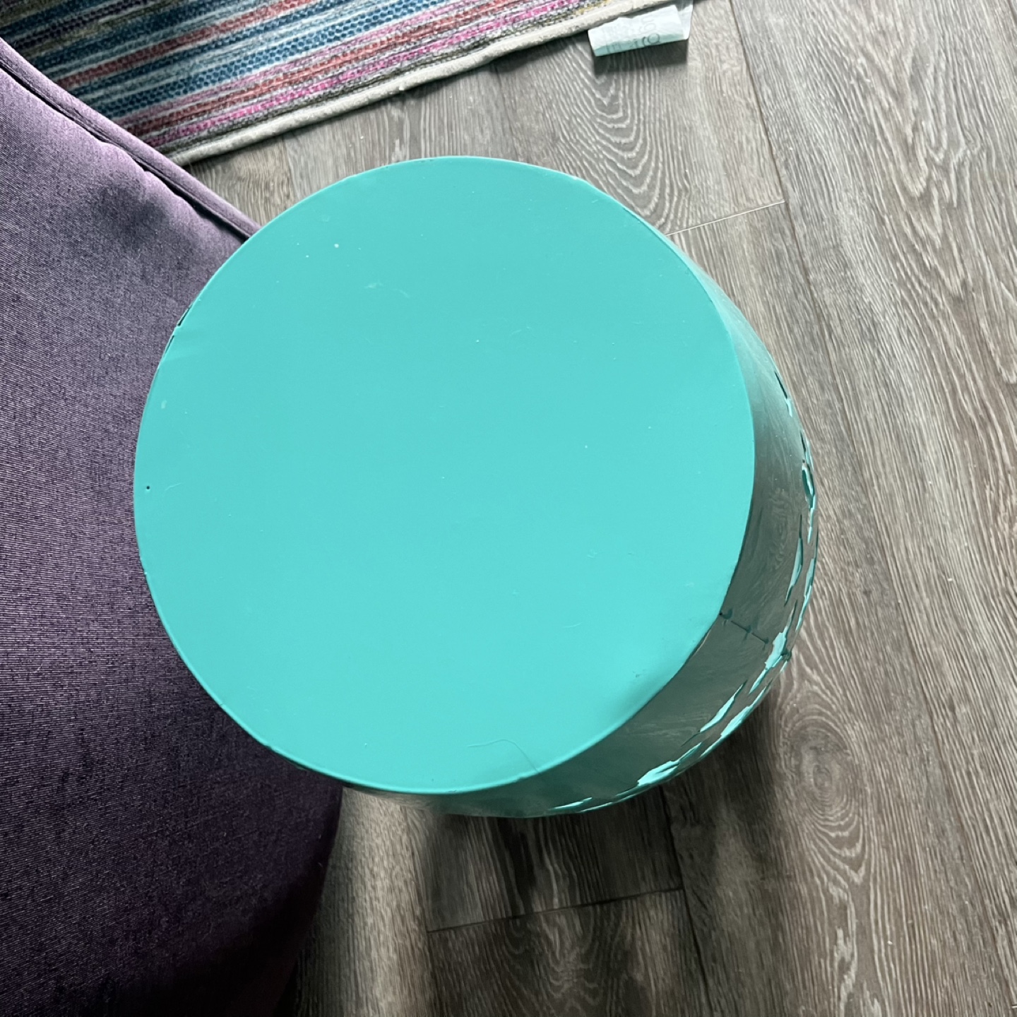 Turquoise Metal Garden Stool/Table 🧡 - photo 4