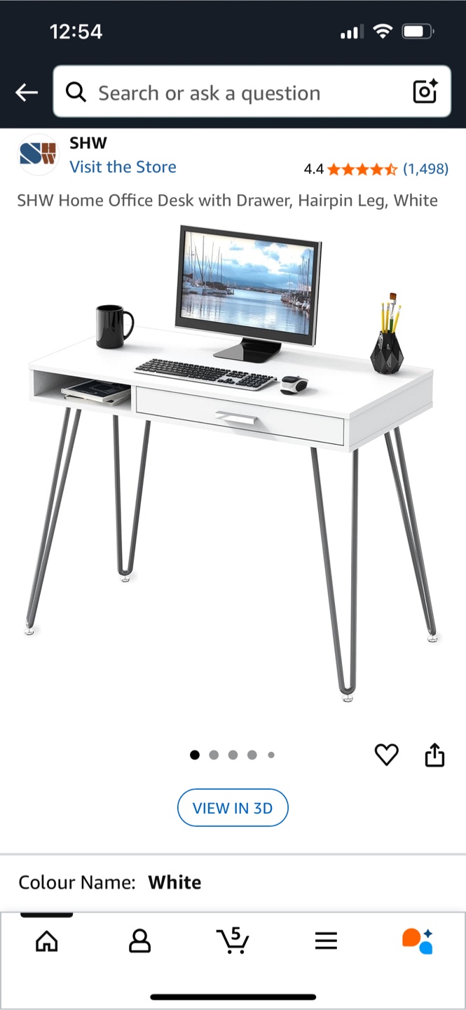 SHW Home Office Desk - White