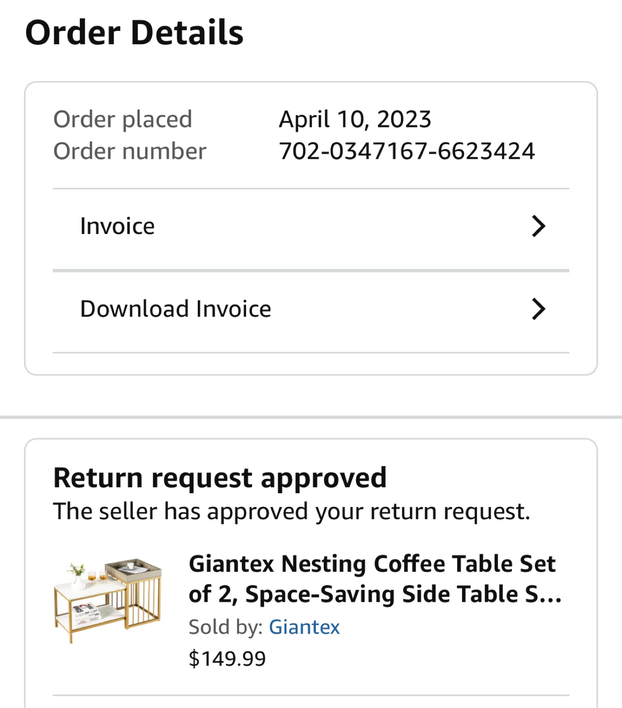 Gold Nesting End Tables - Set of 2 - photo 4