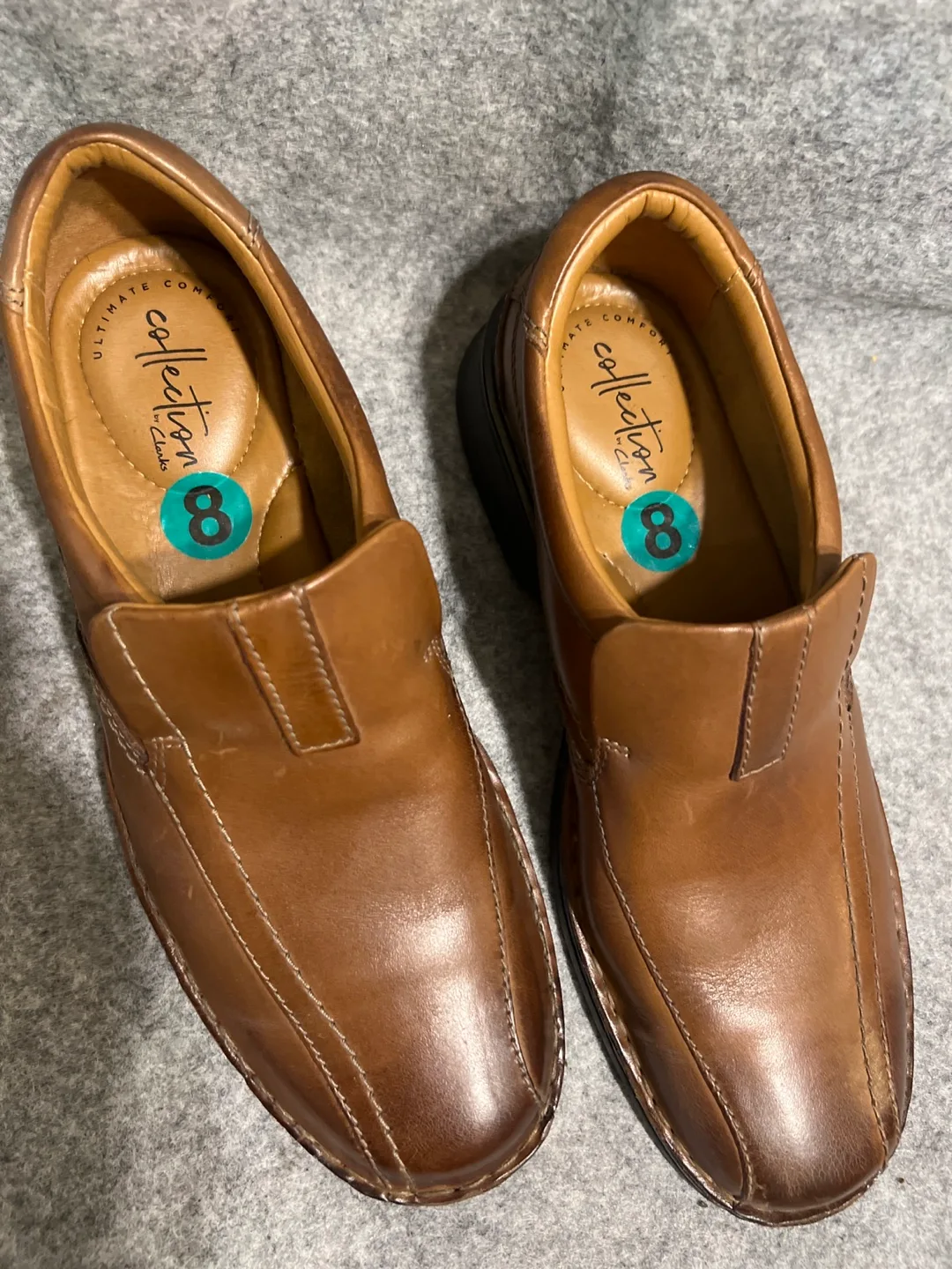 Clarks Collection Men's Brown Leather Loafers - Size 8 thumbnail