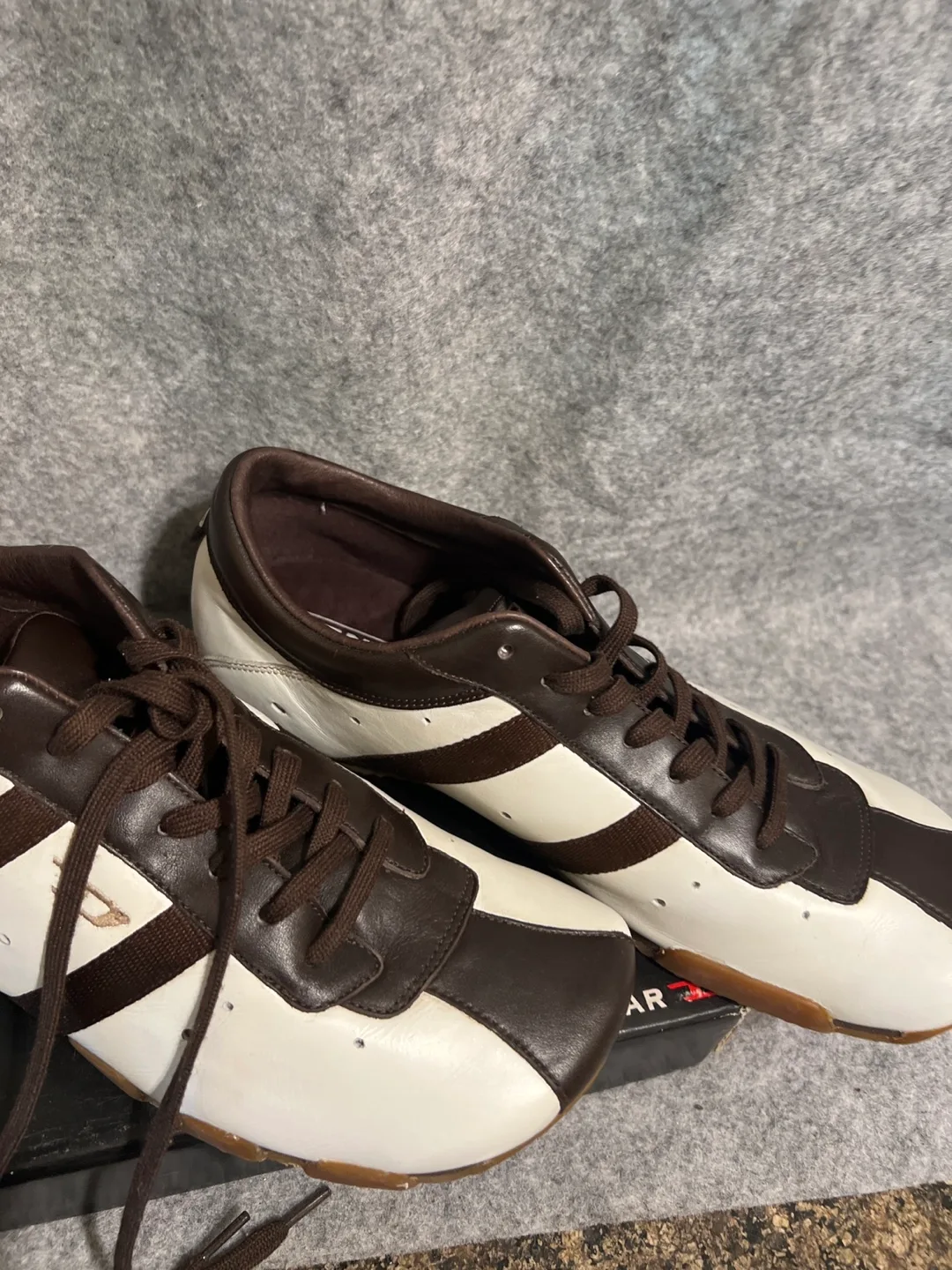 Diesel Wish White/Earth Leather Sneakers - Size 9 thumbnail