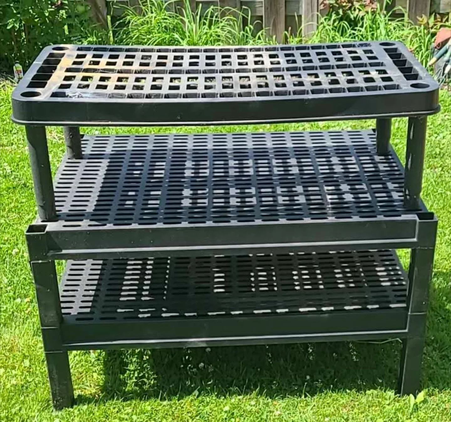 3-Tier Black Plastic Shelving Unit thumbnail