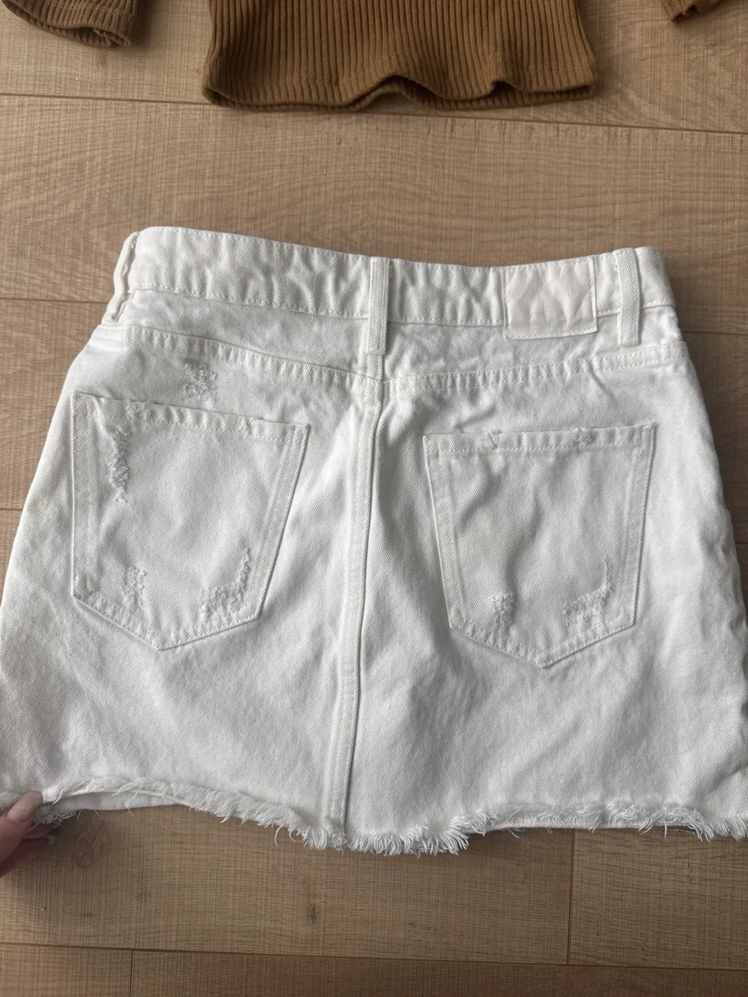 Zara White Denim Mini Skirt + Top Zara image indicator(4)