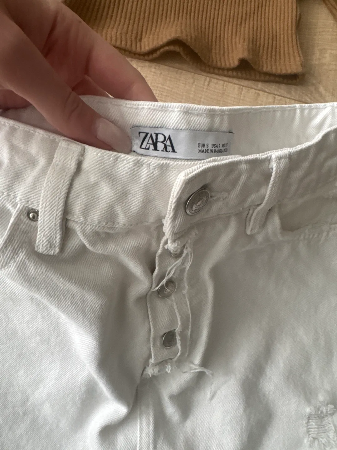 Zara White Denim Mini Skirt + Top Zara image indicator(2)