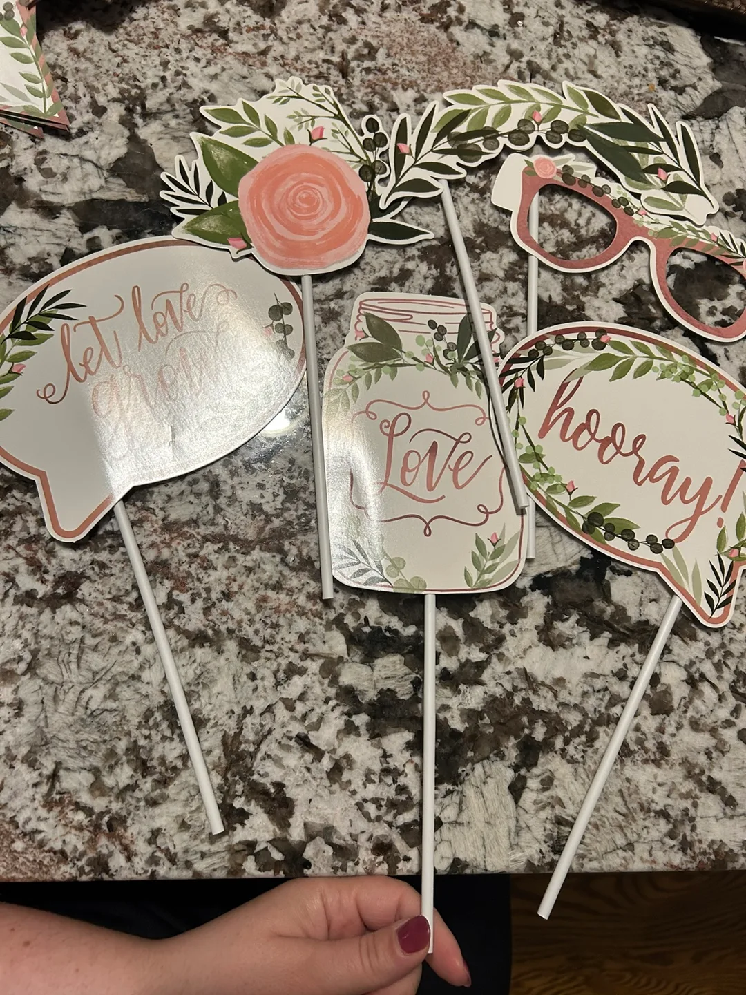 Wedding Photo Booth Props & Gold Letter Stickers thumbnail