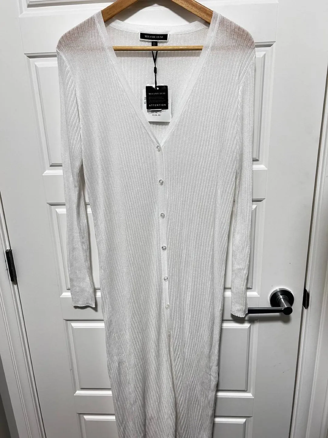 Melanie Lyne White Cardigan Dress - Size XL thumbnail