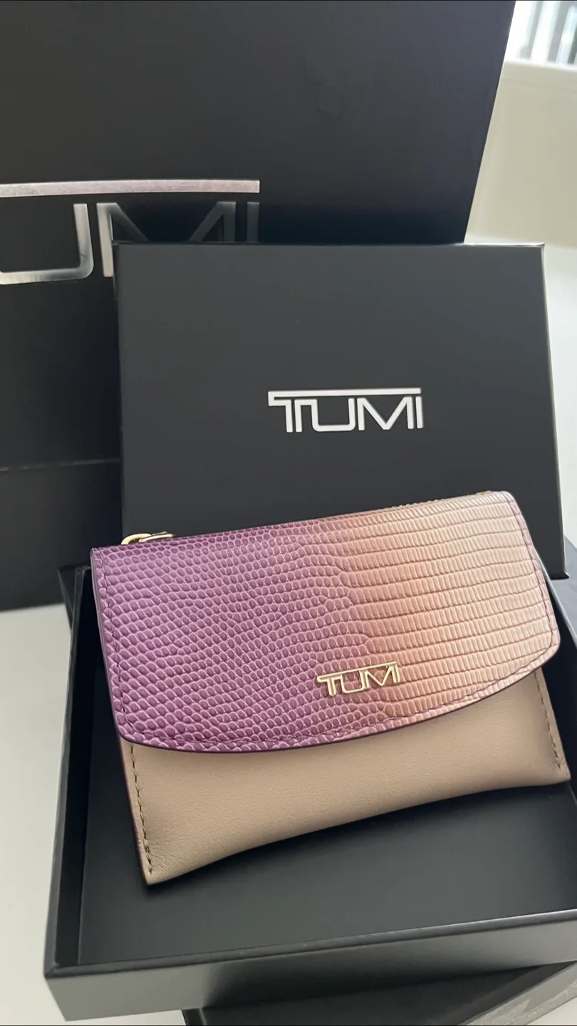 TUMI Purple/Beige Wallet - New! thumbnail