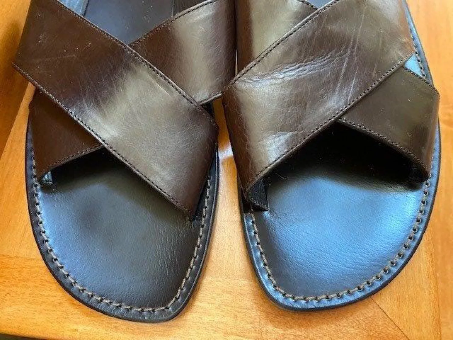 Hugo Boss Brown Leather Sandals Size 42 image indicator(2)