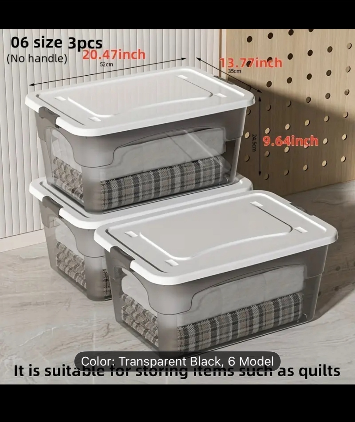 Storage Bins with Lids - 3 Piece Set - photo 2