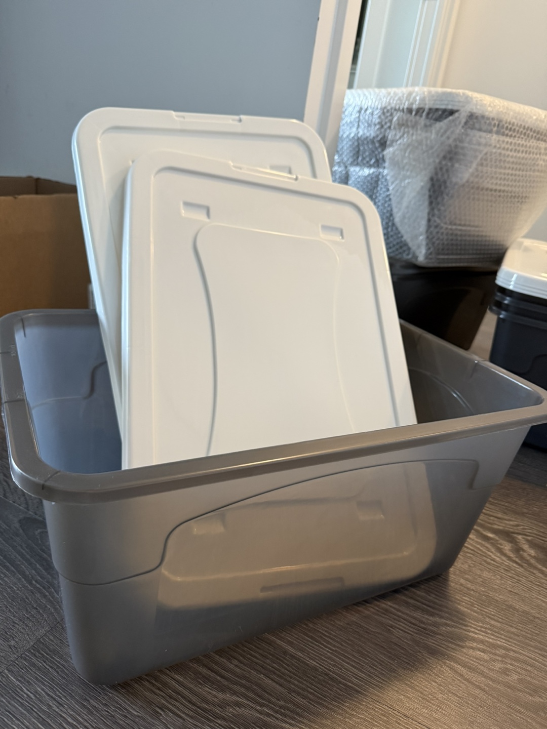 Storage Bins with Lids - 3 Piece Set
