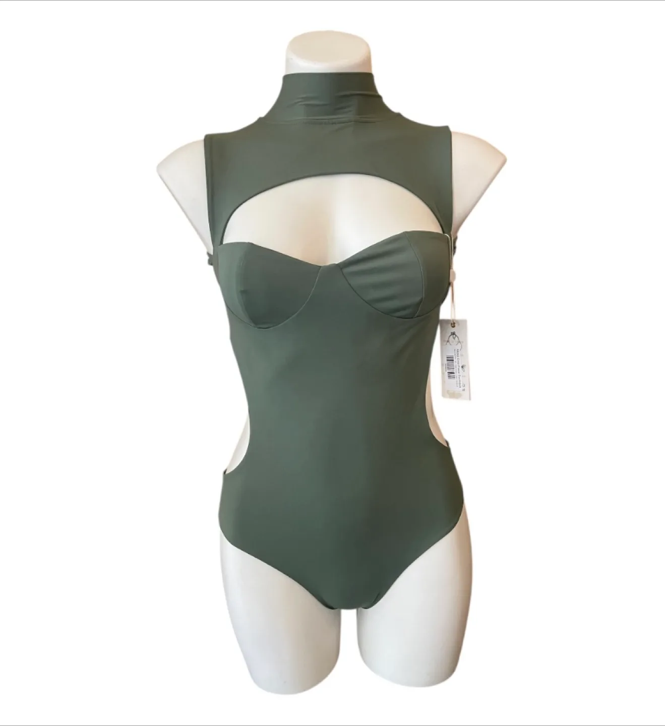 Vanity Couture Olive Green Swimsuit thumbnail