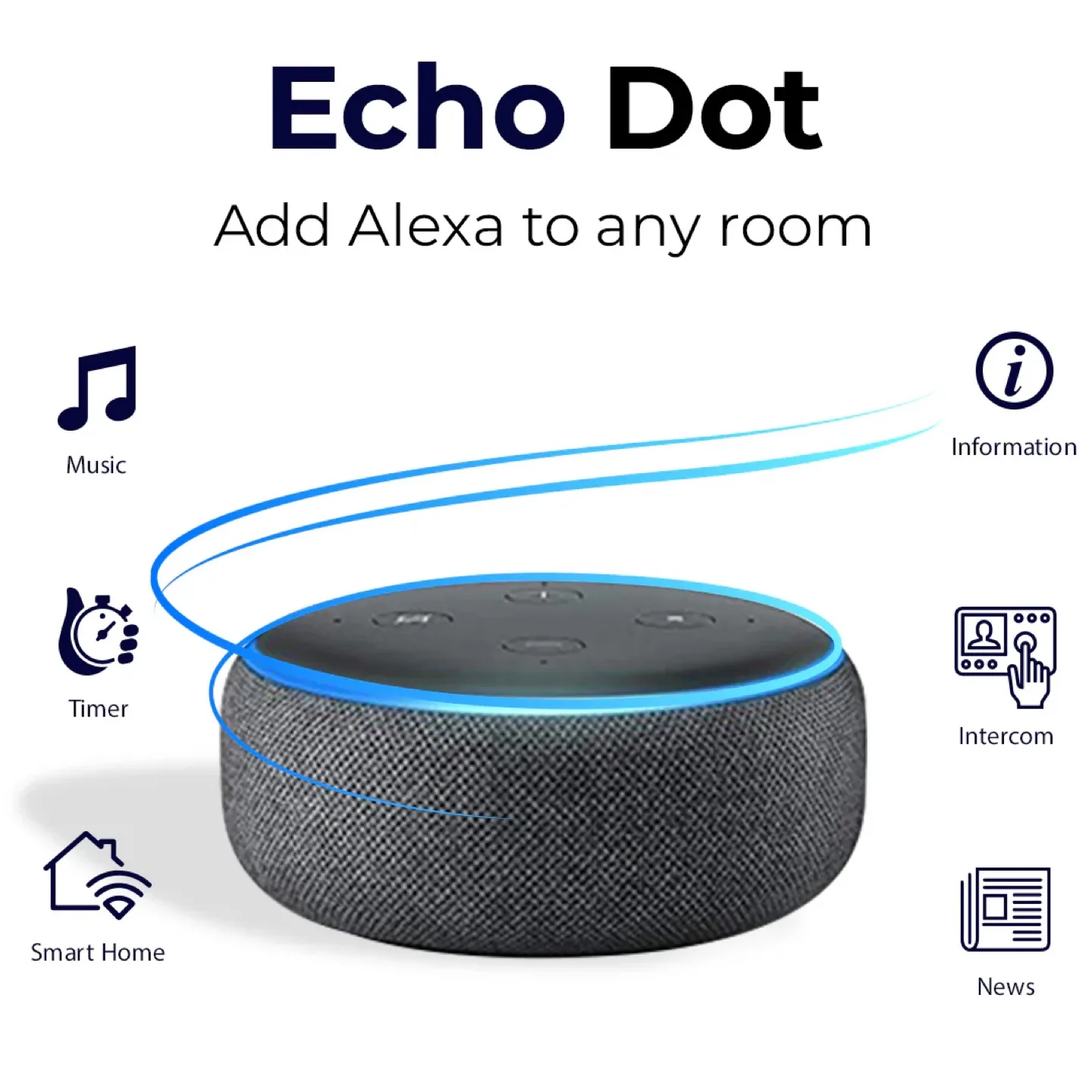 Amazon Echo Dot (3rd Gen) - Black thumbnail