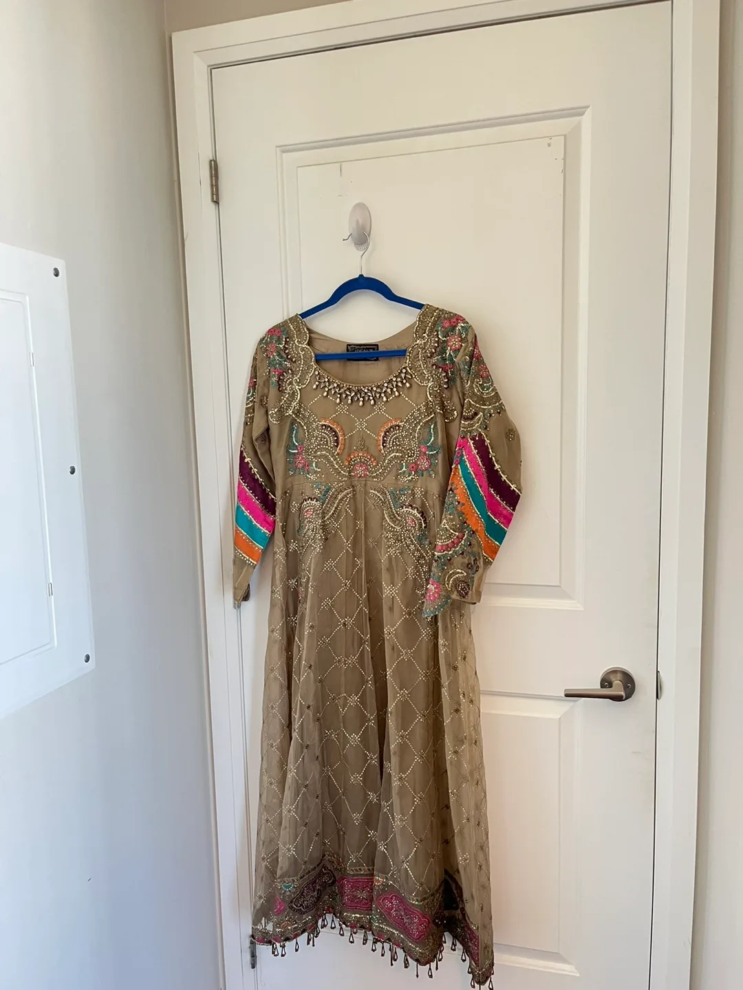 Beige Embroidered Pakistani Suit thumbnail