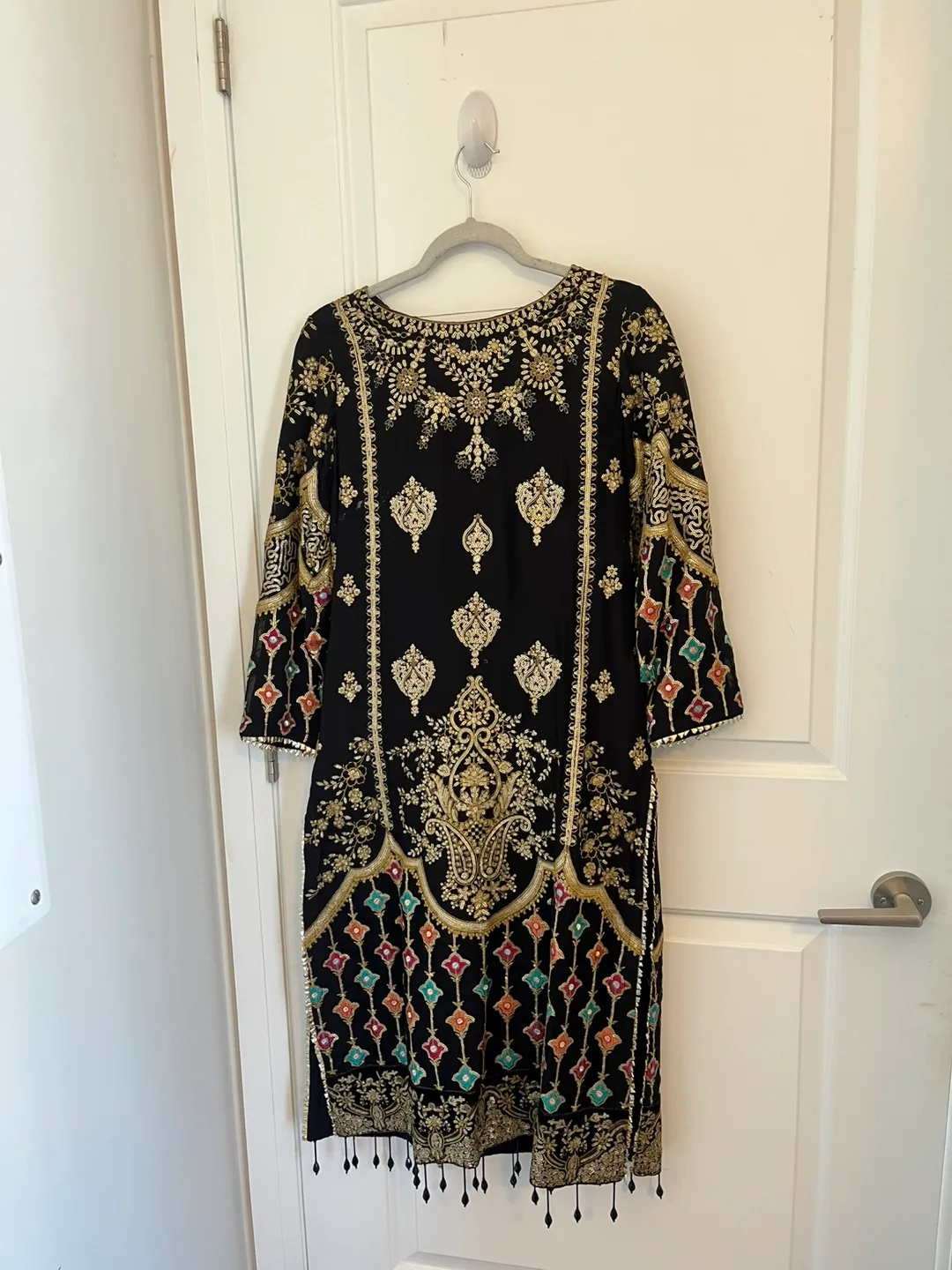 Black Embroidered Sharara dress Pakistani thumbnail