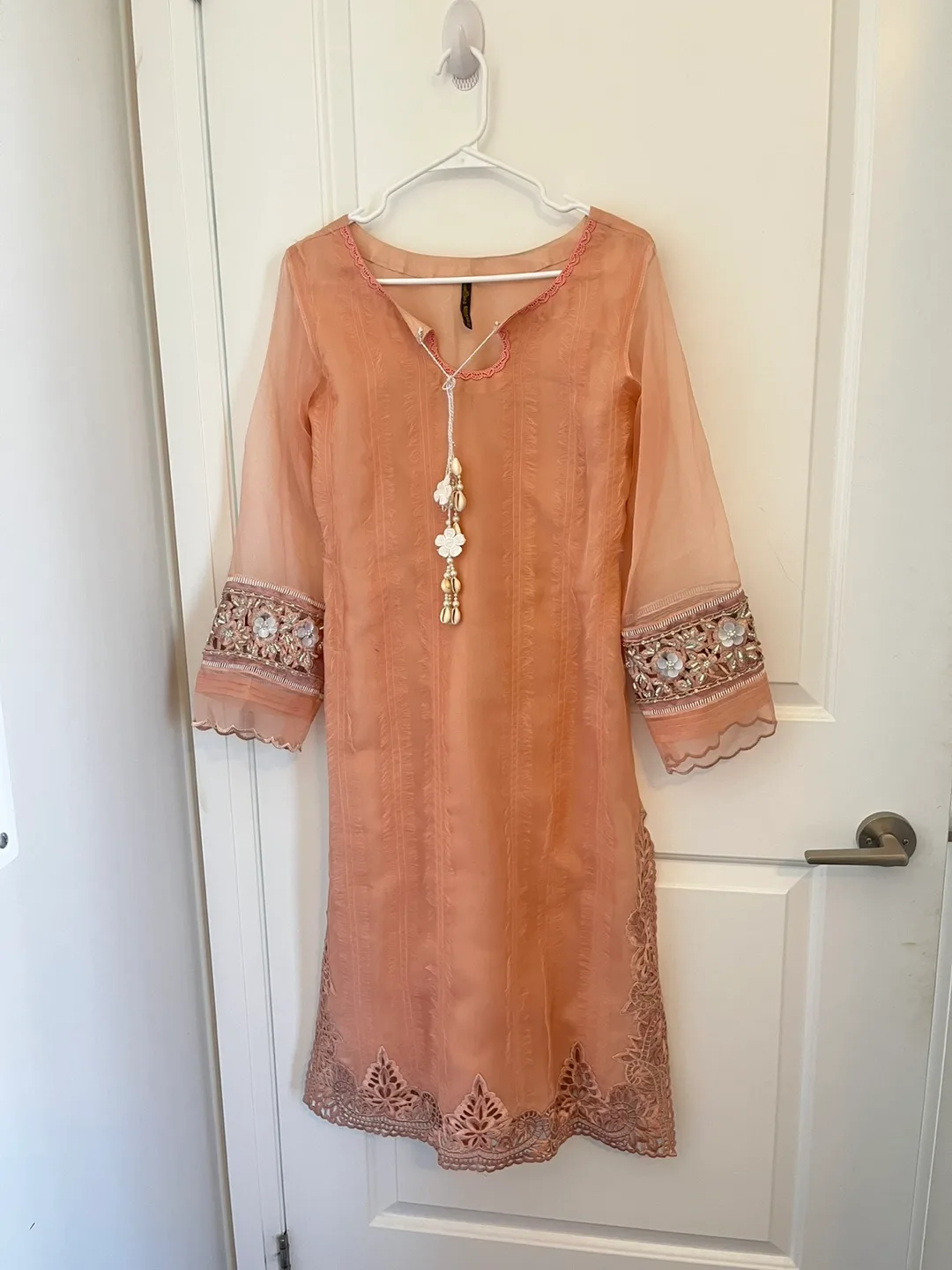 Peach Pakistani Salwar Kameez Suit thumbnail