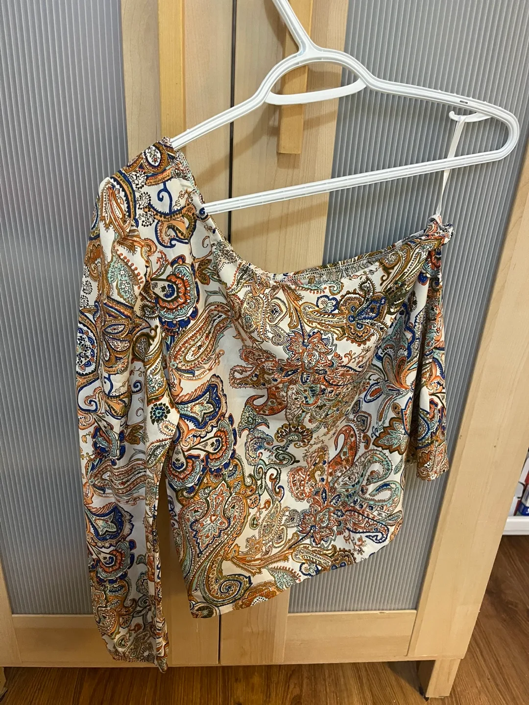Paisley Print One-Shoulder Top thumbnail