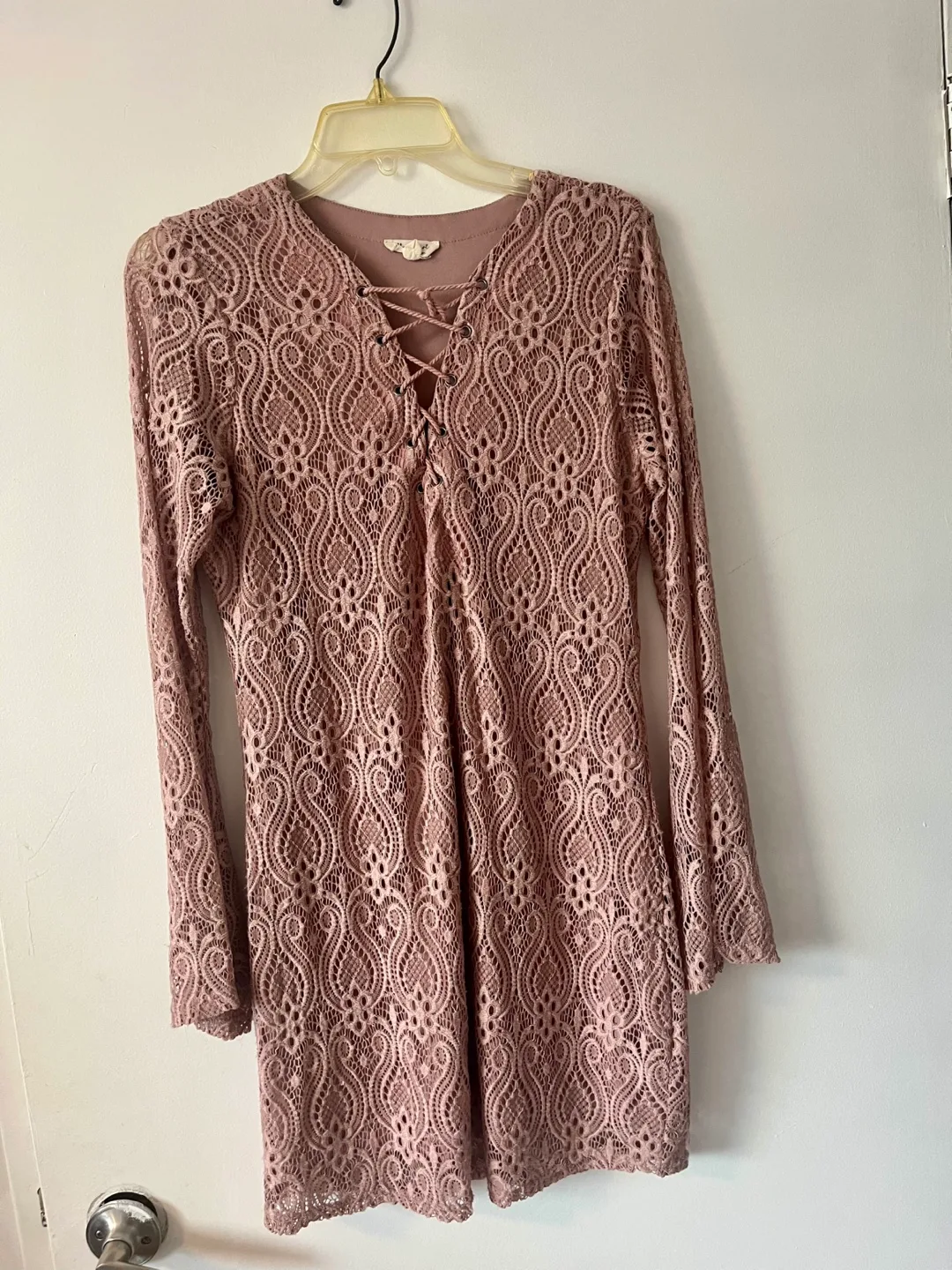 Lace-Up Mini Dress - Large thumbnail