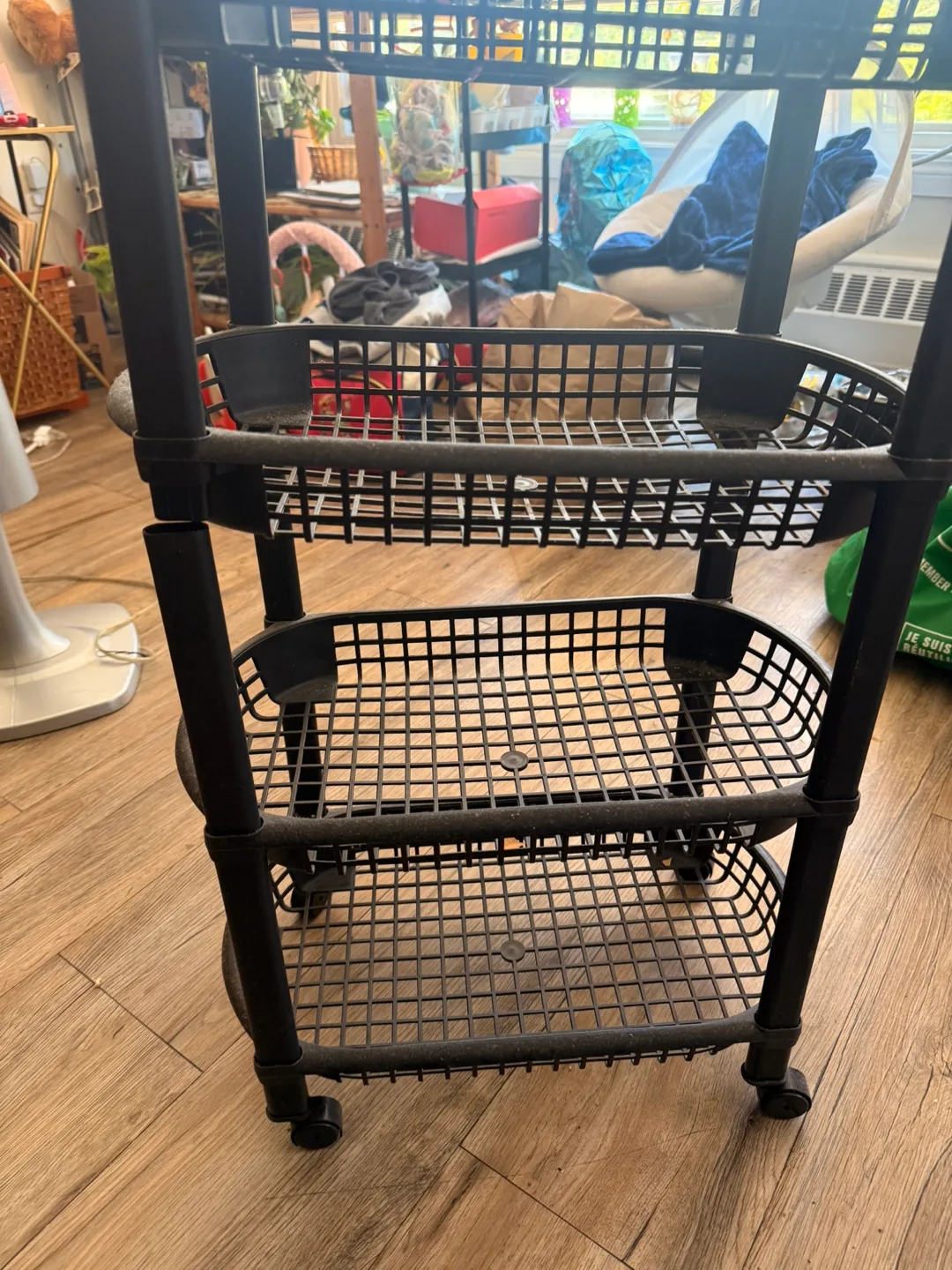 Black Rolling Cart with Baskets thumbnail