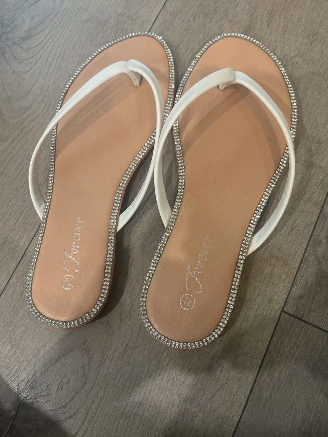 Forever Rhinestone Flip Flops - Size 7.5 thumbnail