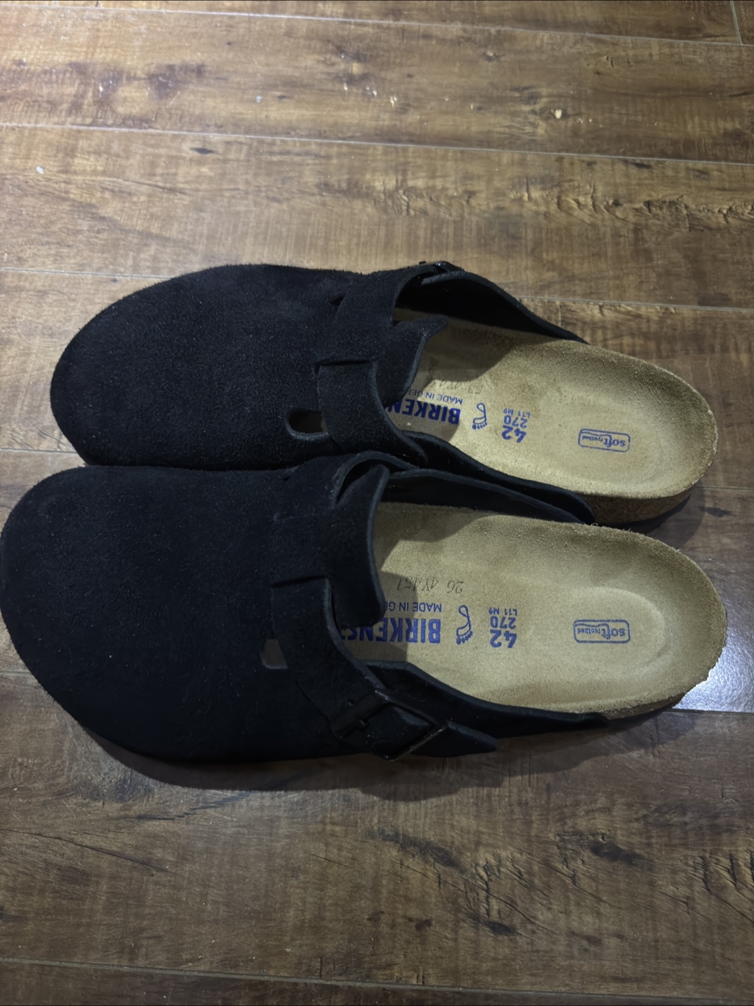 Birkenstock Boston Black Suede Clogs Size 42 - photo 3