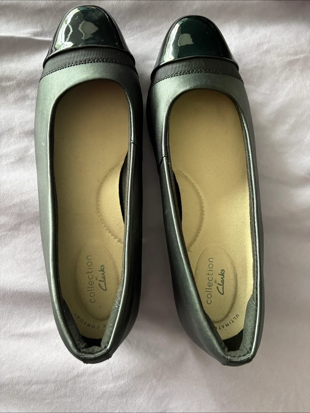 Clarks Juliet Monte Black Leather Flats US 7.5W thumbnail