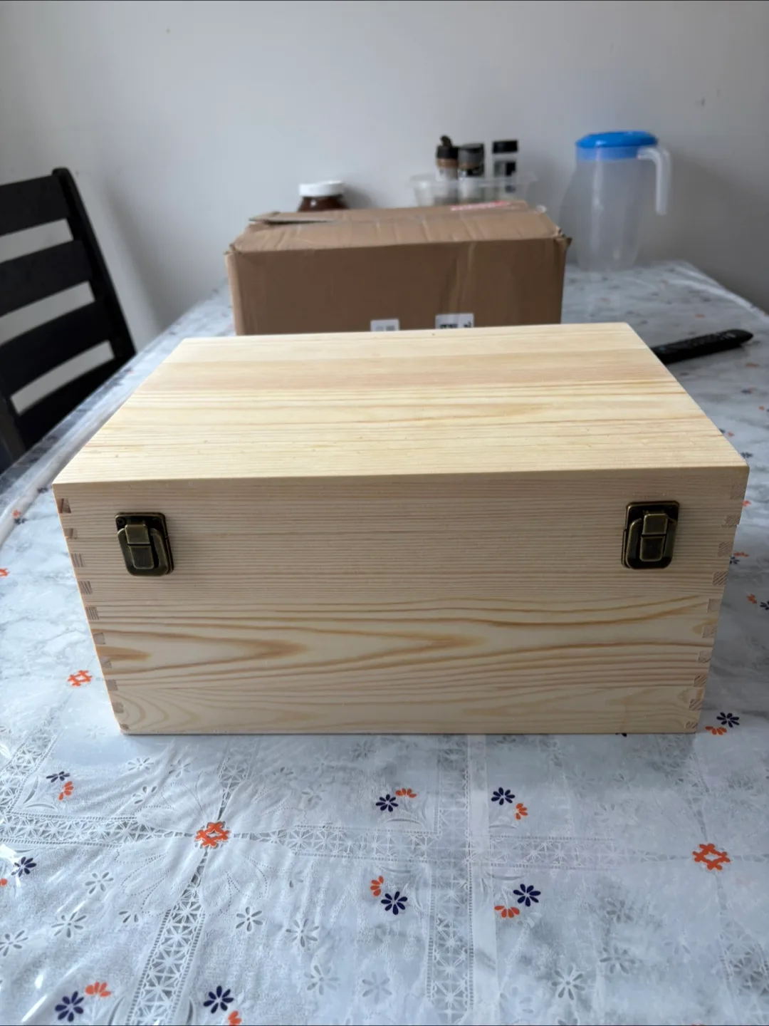 Extra Large Natural Pine Wood Box thumbnail