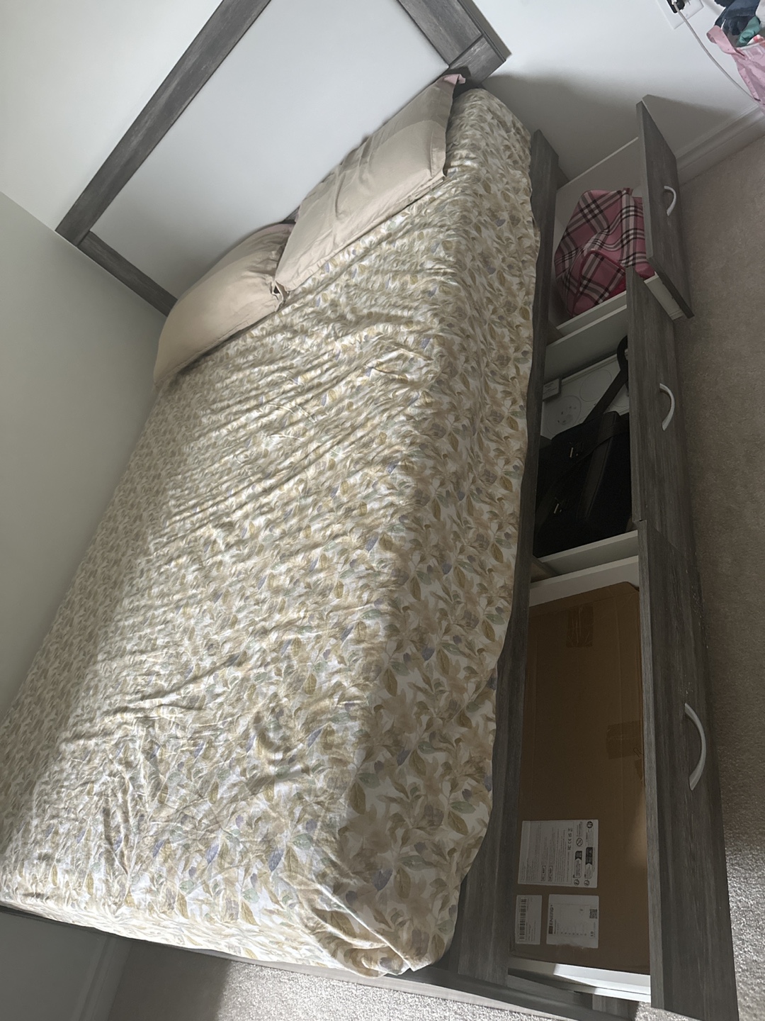 Queen Size Bed Frame with Storage