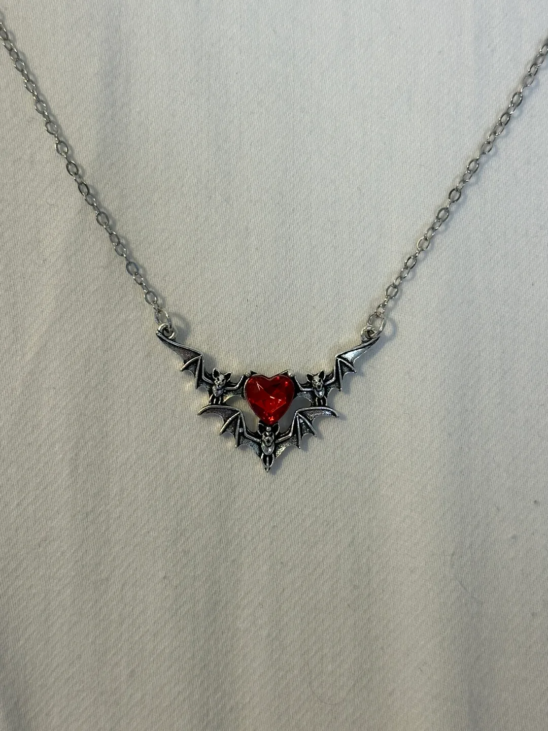 Bat & Heart Necklace thumbnail
