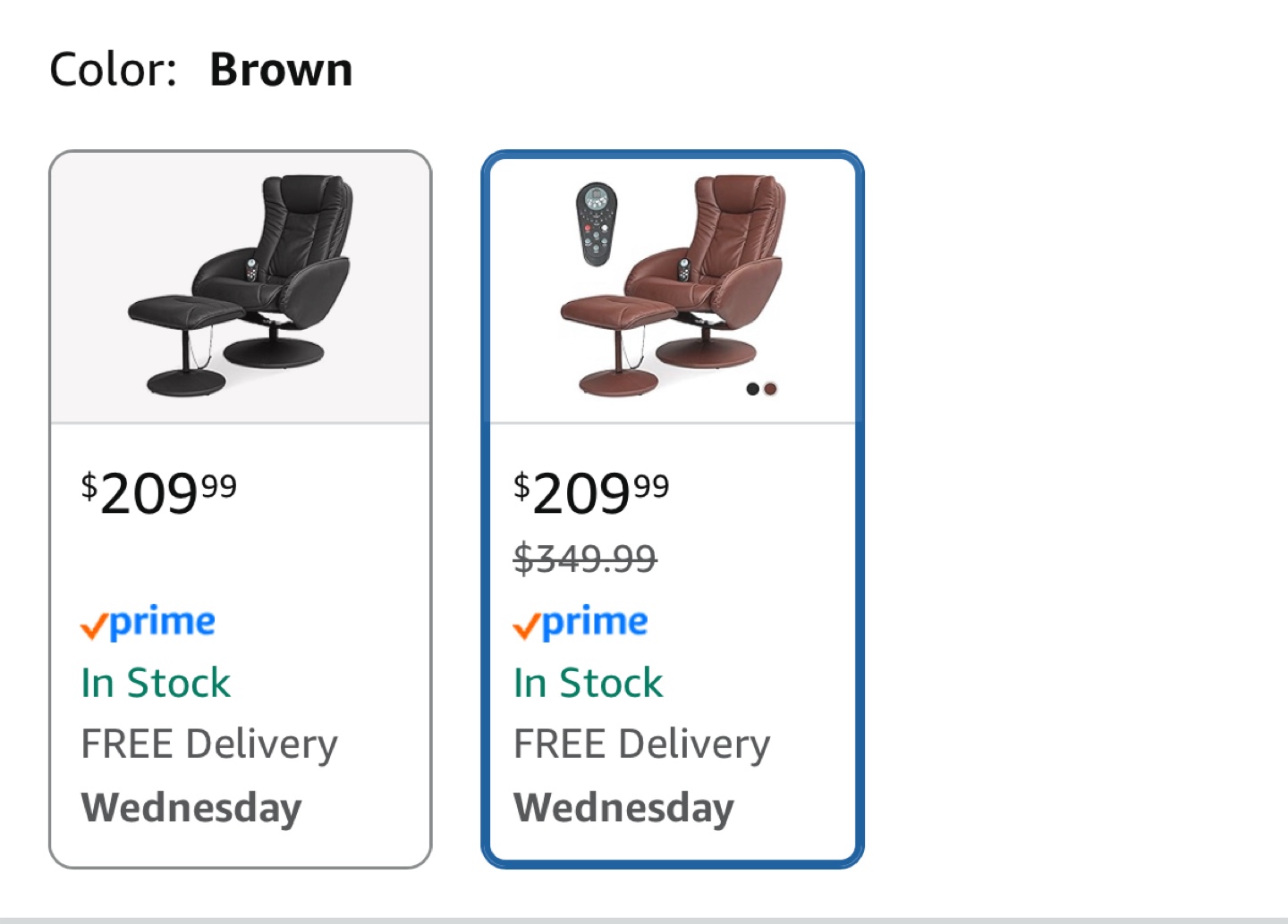 Brown Swivel Recliner W/ stool and Massage Feature - photo 4