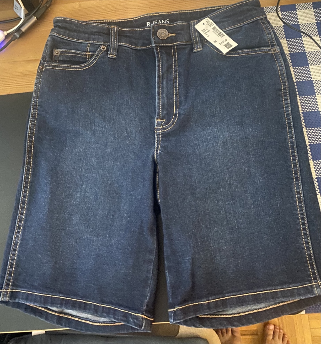 High-Rise Denim Shorts