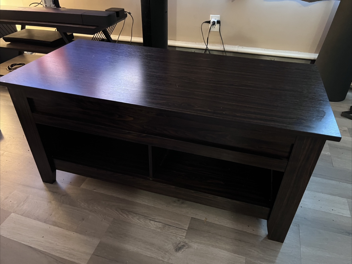 Dark Brown Lift-Top Coffee Table