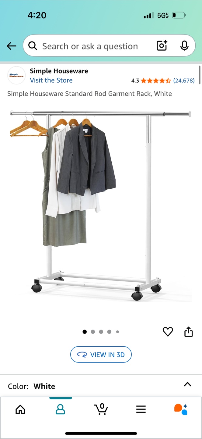 Clothing Garment Rack - White - photo 2