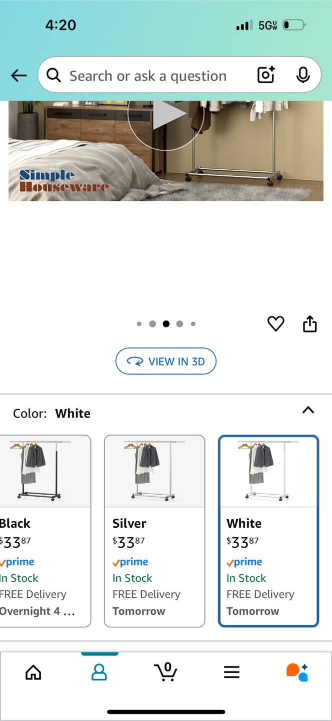 Clothing Garment Rack - White - photo 4