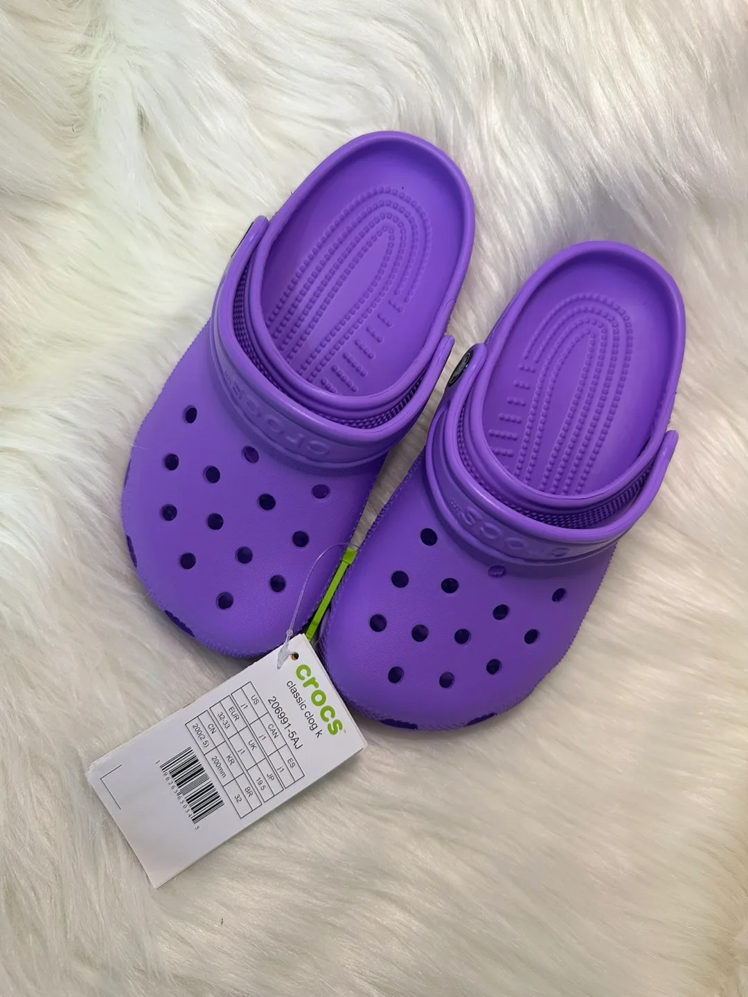New Crocs Classic Clog K - Purple, US Size 1 thumbnail