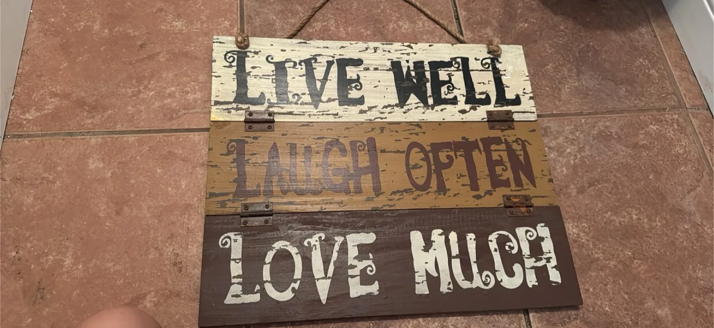 Rustic Wooden Sign - Live, Laugh, Love thumbnail