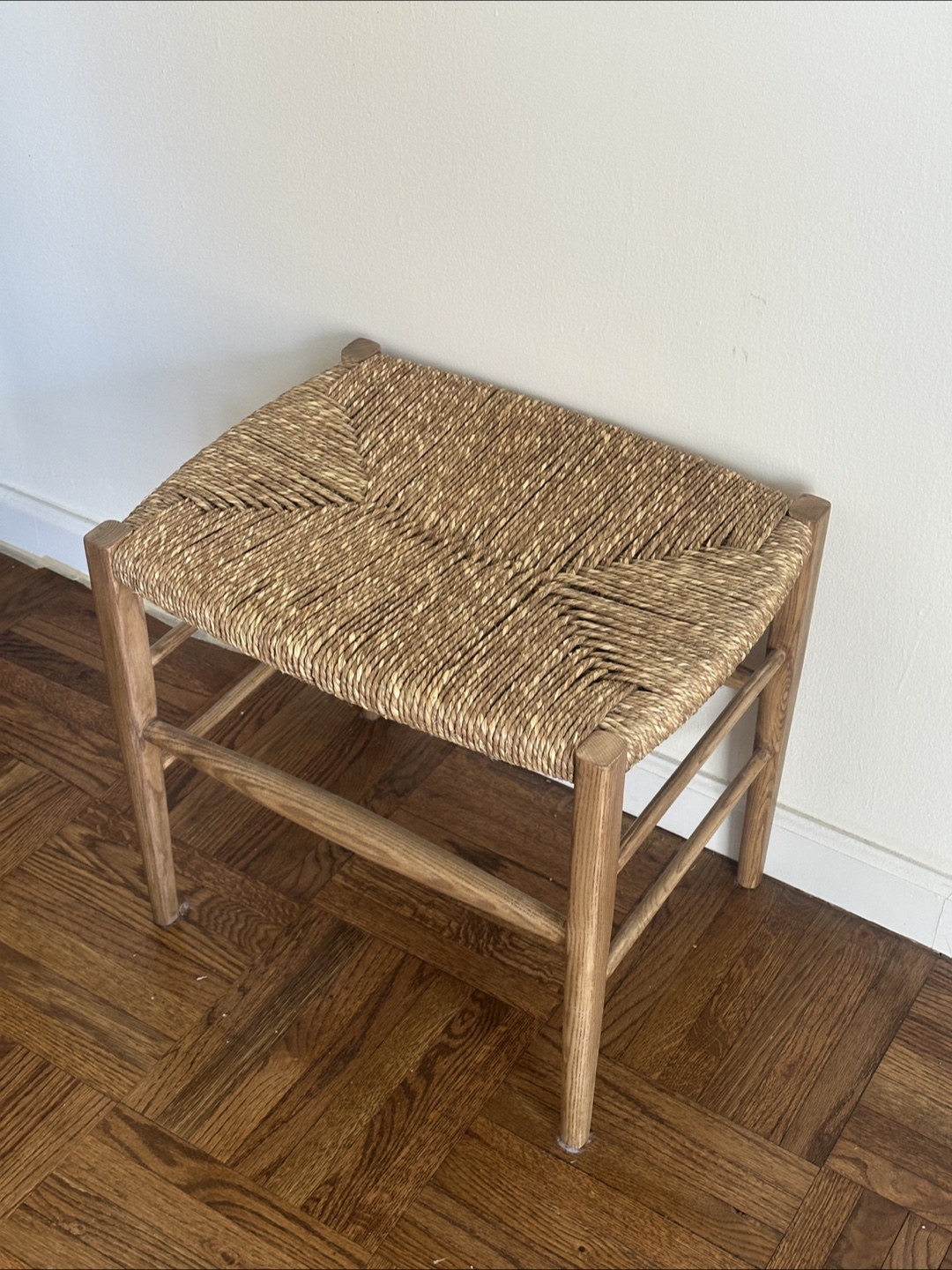 Woven Top Wooden Stool - photo 2