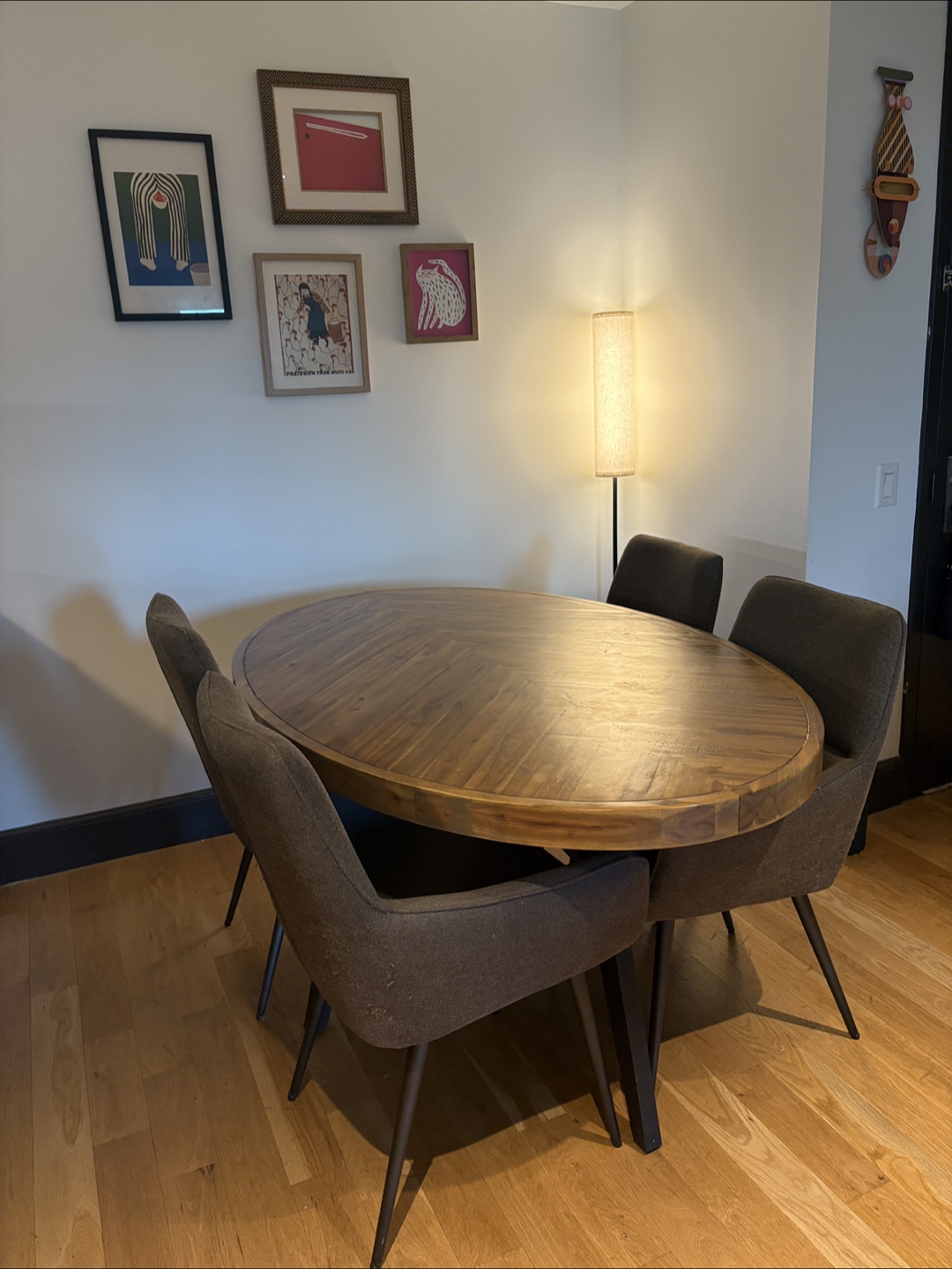 Oval Wood Dining Table with Four Chairs - photo 2