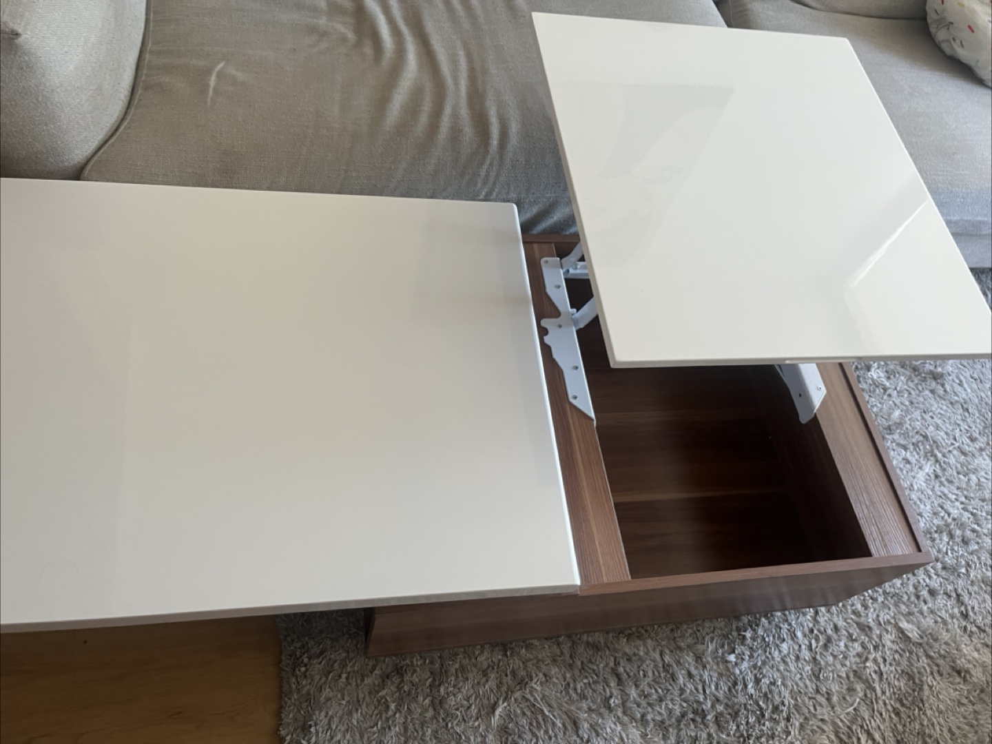 Convertible High Gloss Coffee Table - Lift Top + Secret Storage! - photo 5