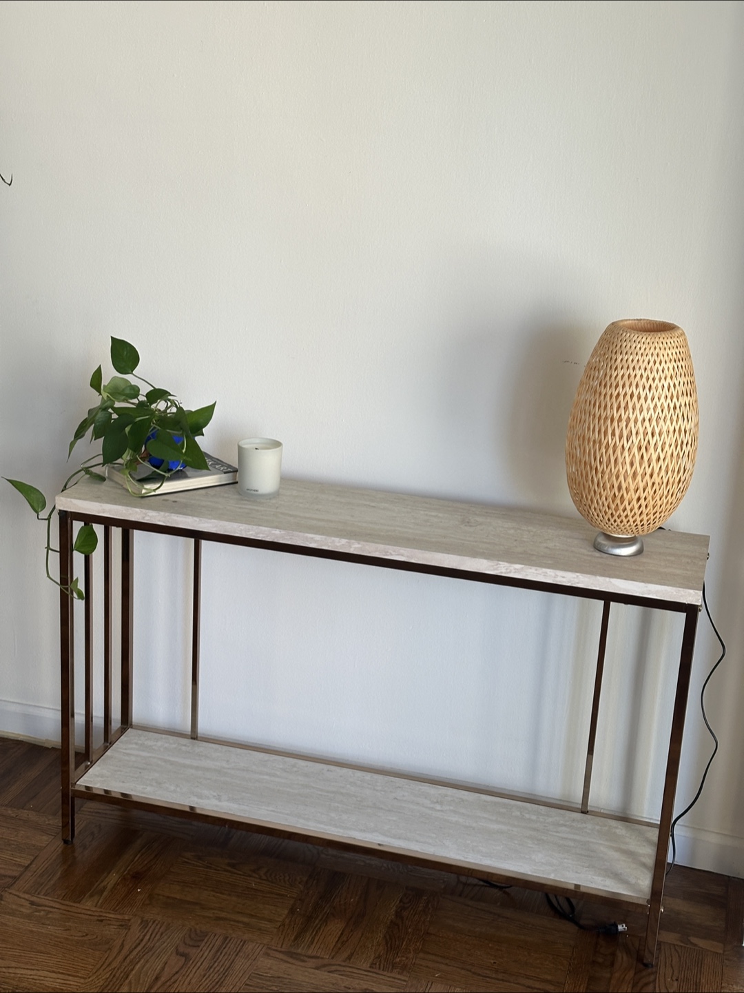 Faux Marble Console Table