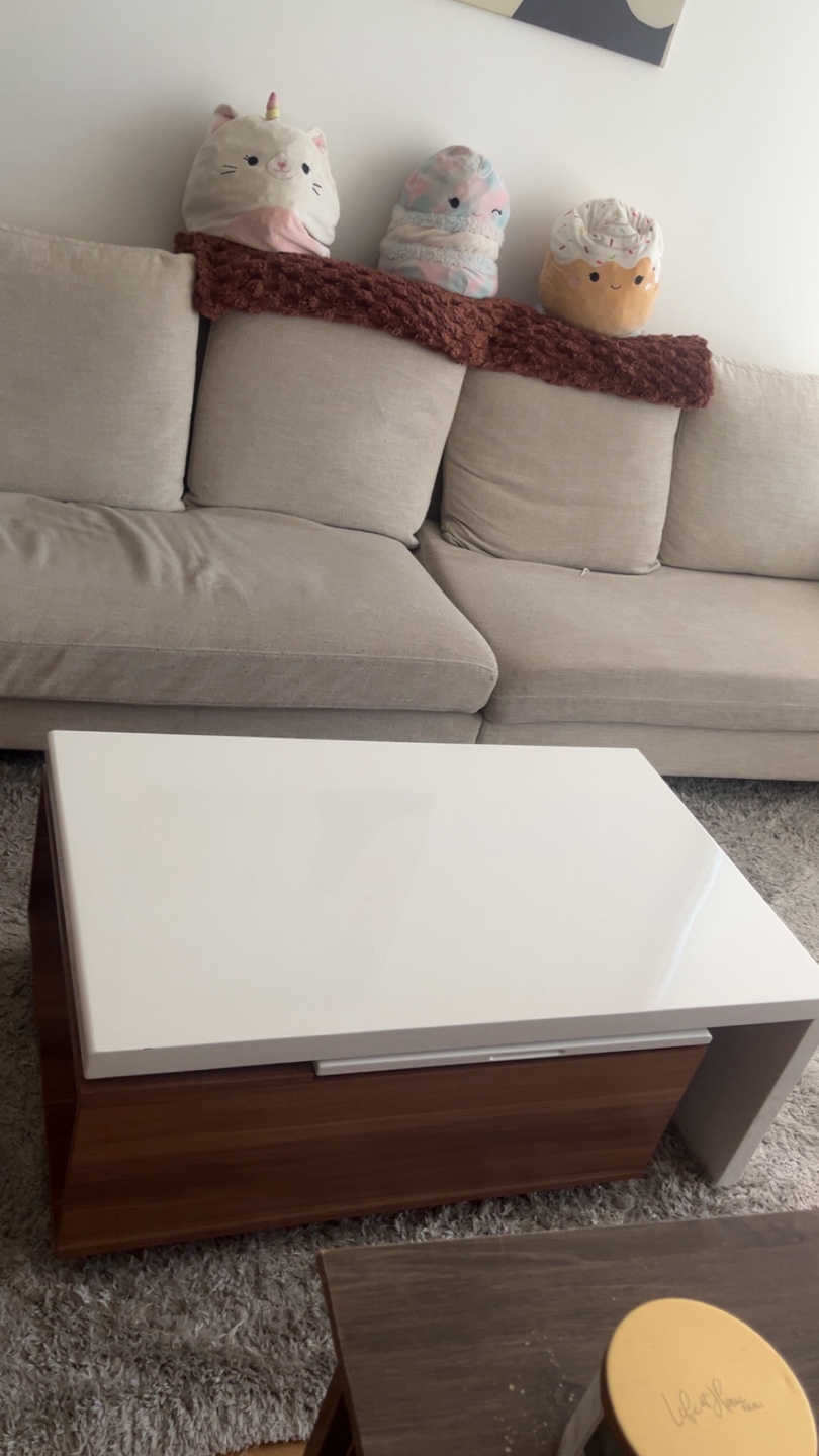 Convertible High Gloss Coffee Table - Lift Top + Secret Storage! - photo 2