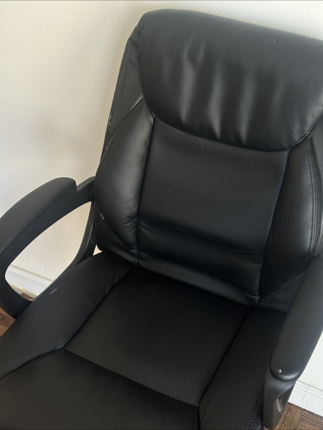 Black Faux Leather Office Chair - photo 3