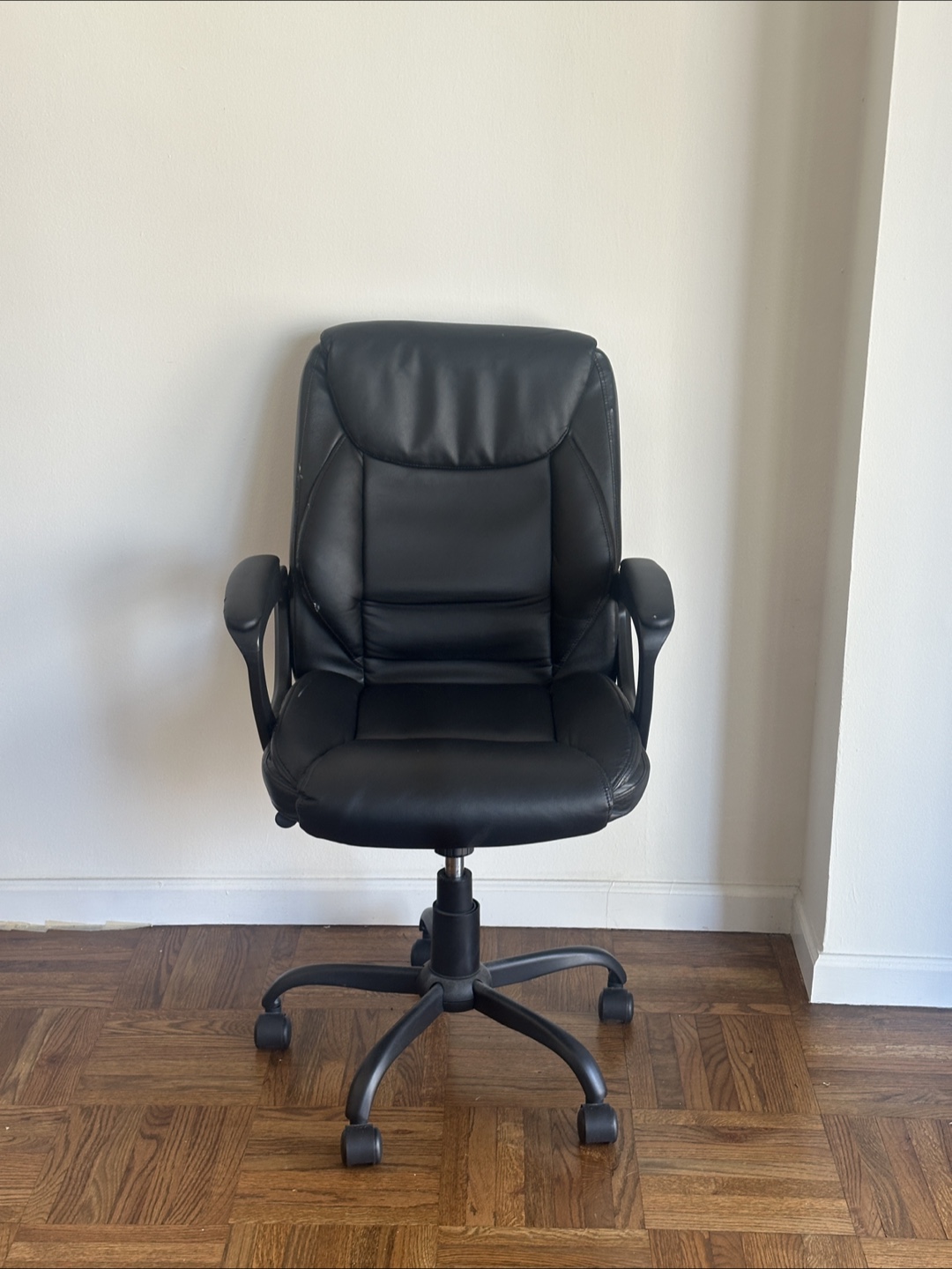 Black Faux Leather Office Chair