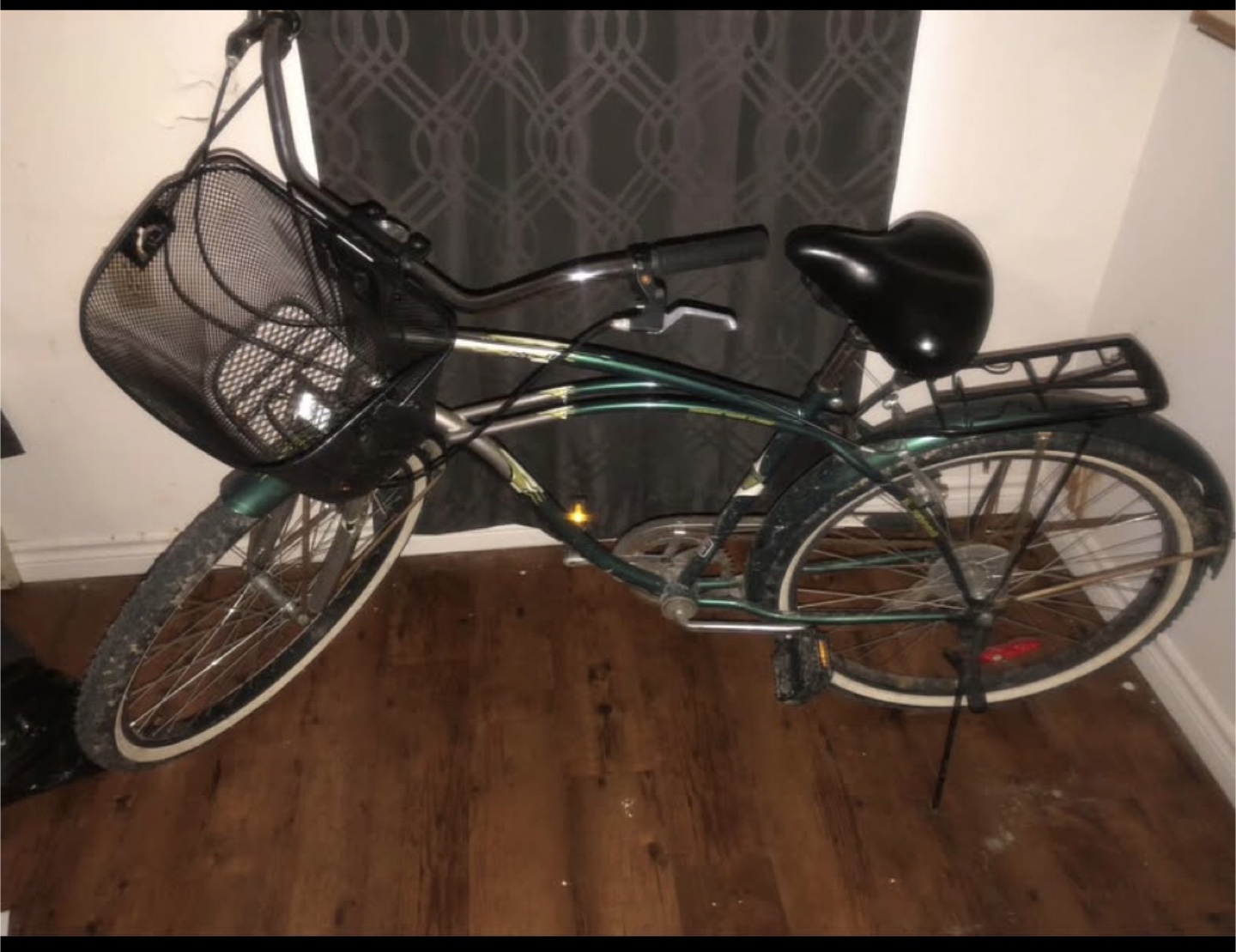 Green Cruiser Bike with basket
